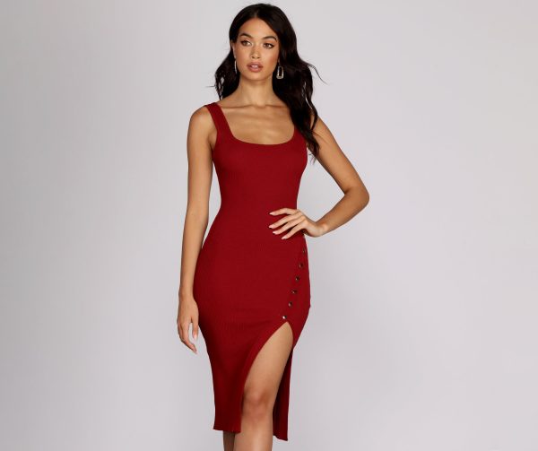 Oh Snap Button Midi Dress - Image 9