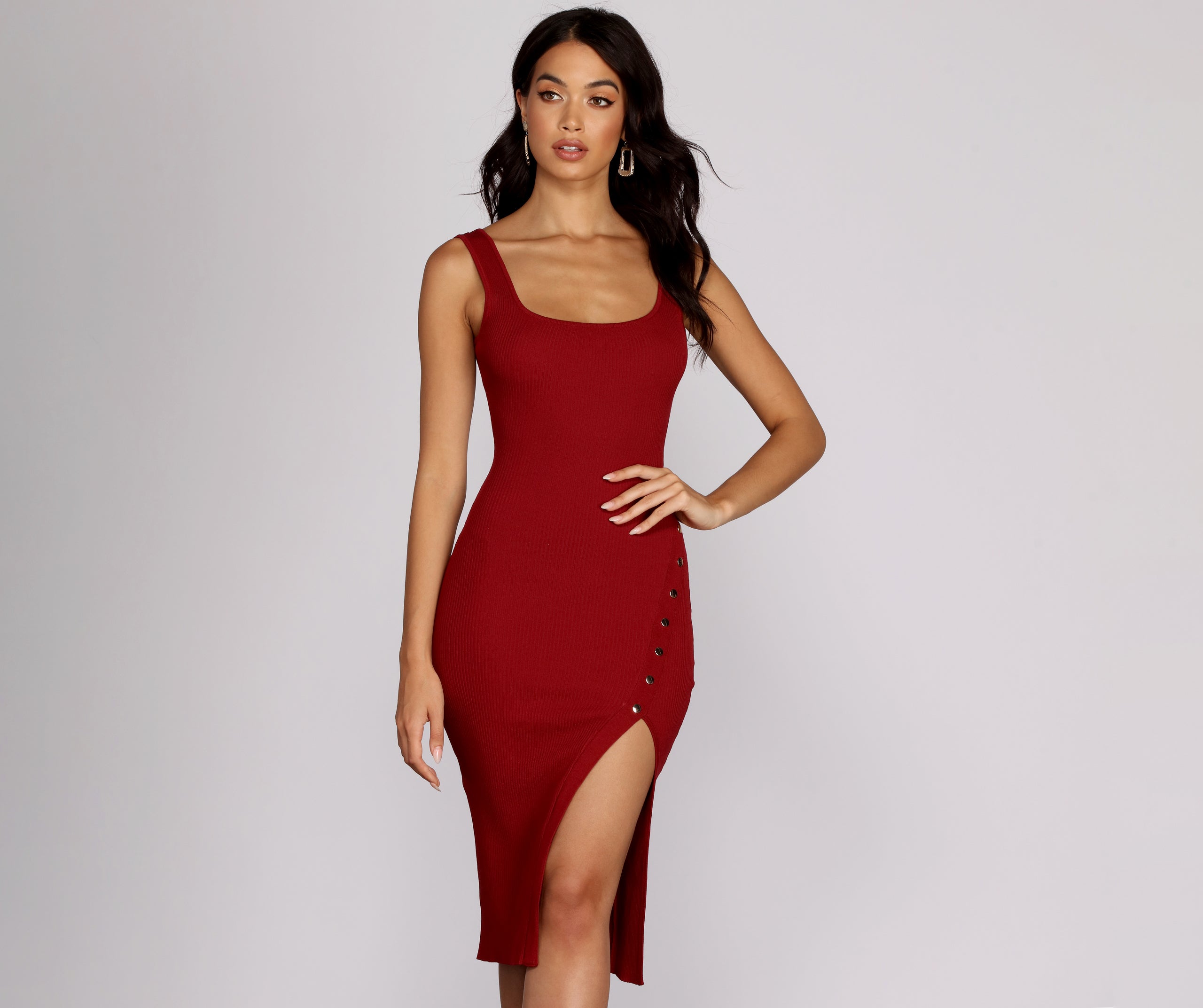 Oh Snap Button Midi Dress - Image 9