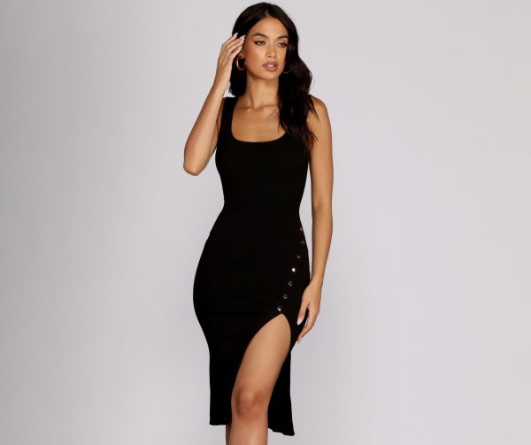 Oh Snap Button Midi Dress - Image 5