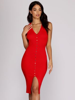 It's A Snap Ribbed Dress