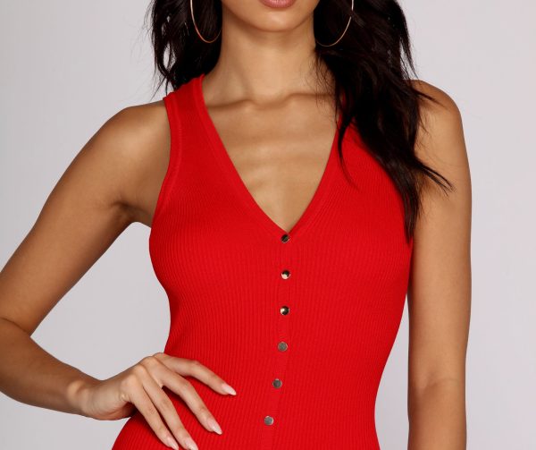 It's A Snap Ribbed Dress - Image 3