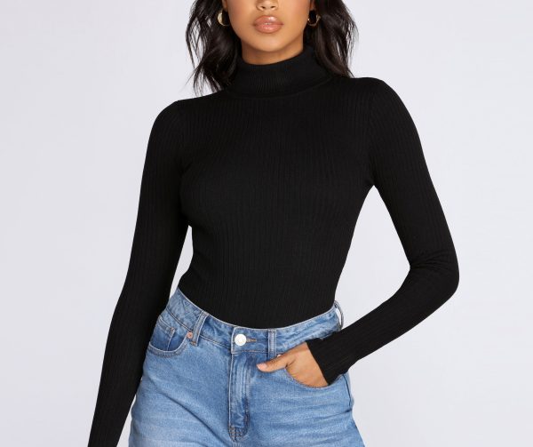 Keep It Cozy Turtleneck Sweater Bodysuit - Image 5