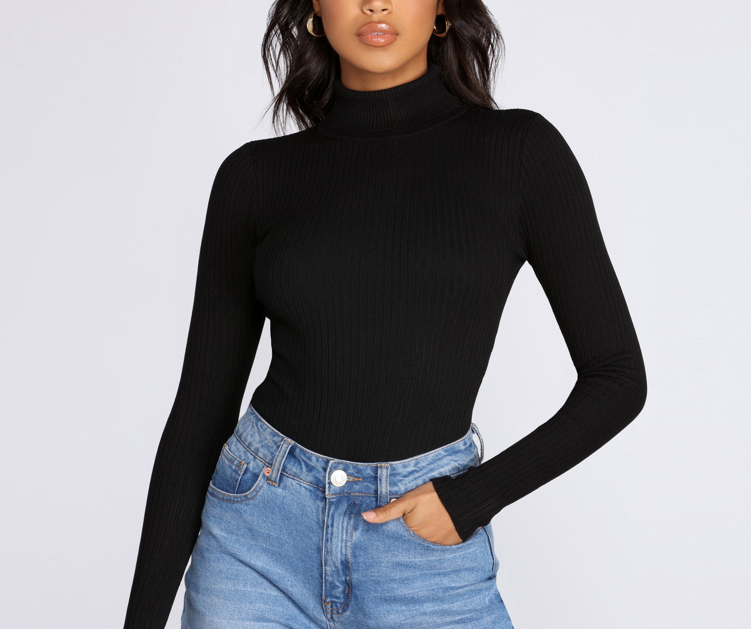 Keep It Cozy Turtleneck Sweater Bodysuit - Image 5