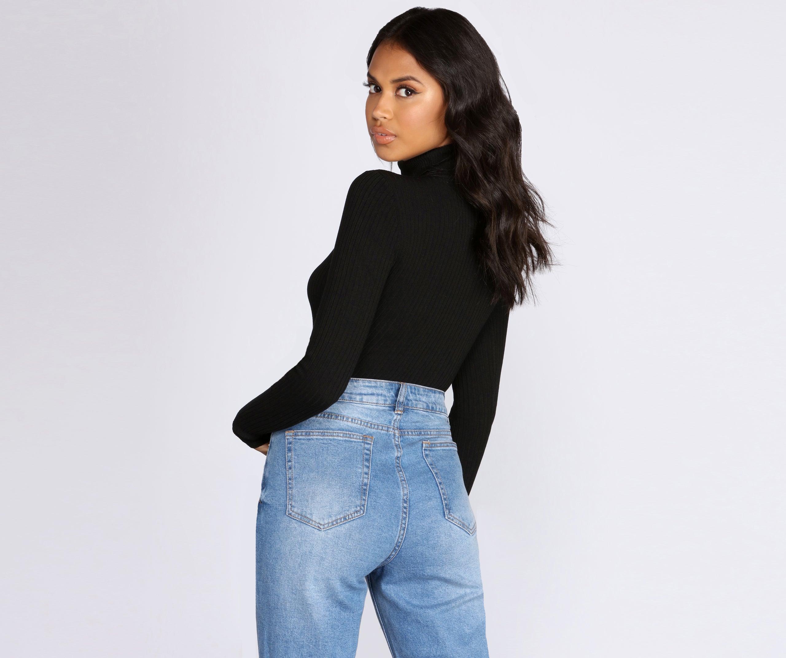 Keep It Cozy Turtleneck Sweater Bodysuit - Image 2