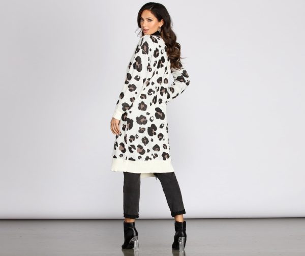 Leopard Print Long Line Cardigan - Image 6
