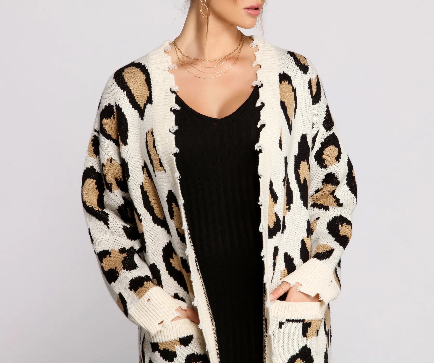Stylishly Spotted Leopard Print Duster - Image 3