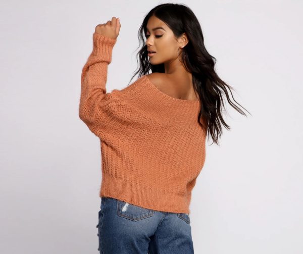 Cozy Eyelash Knit Off The Shoulder Sweater - Image 6