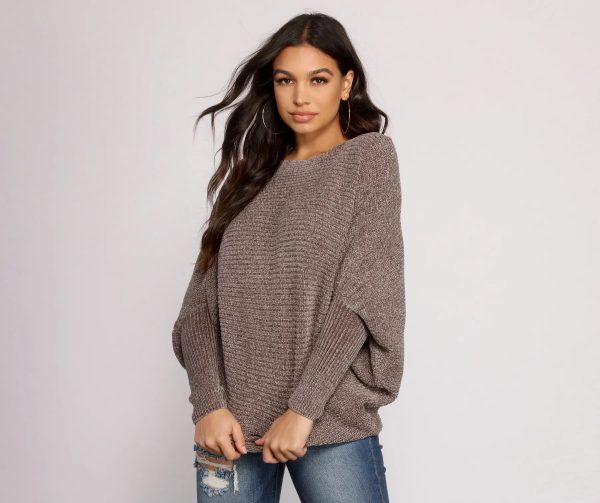 Chenille Knit Dolman Sleeve Sweater - Image 5