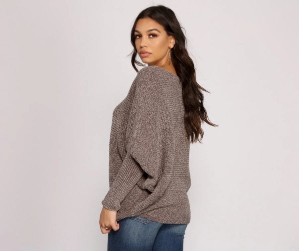 Chenille Knit Dolman Sleeve Sweater - Image 6