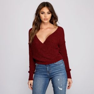 Wrapped In Basics Surplice Sweater