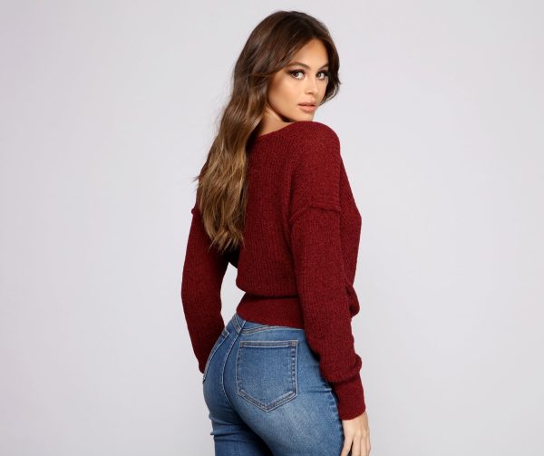 Wrapped In Basics Surplice Sweater - Image 2