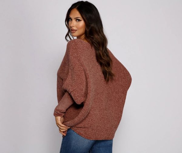 Chenille Knit Dolman Sleeve Sweater - Image 2