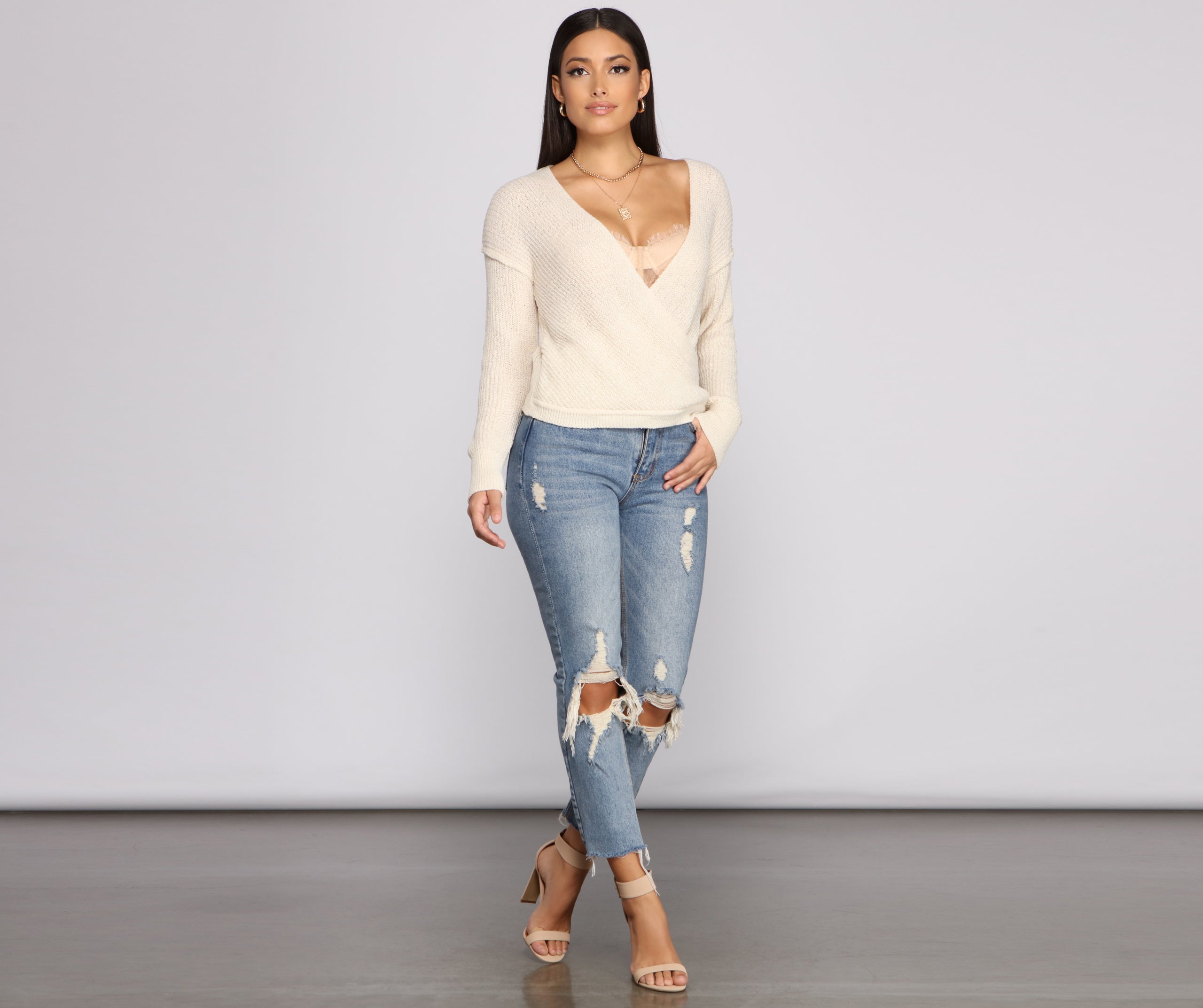 Wrapped In Basics Surplice Sweater - Image 8