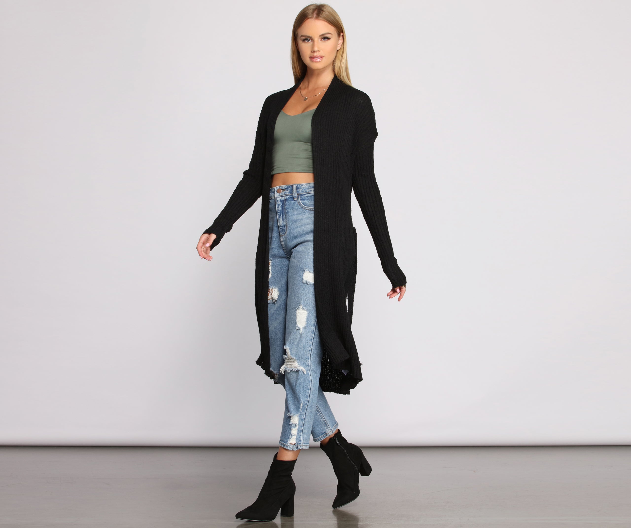The Every Day Ribbed Tie Waist Cardigan - Image 9