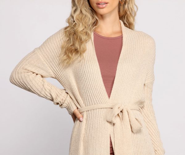 The Every Day Ribbed Tie Waist Cardigan - Image 4