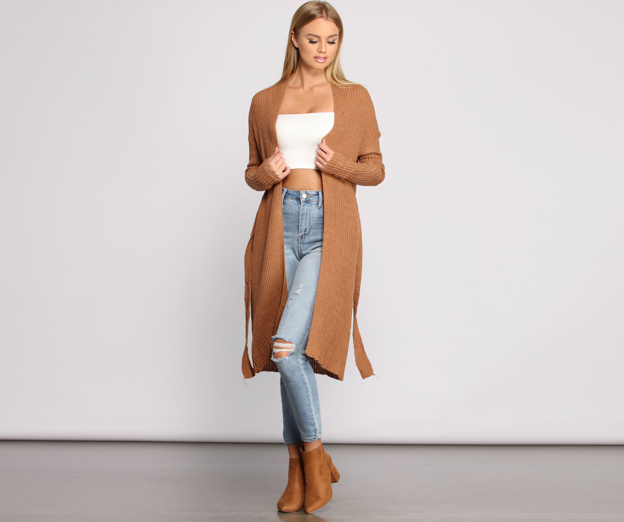 The Every Day Ribbed Tie Waist Cardigan - Image 13