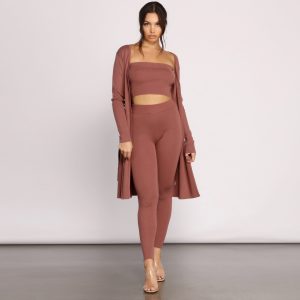 Keeping Knit Casual Tie Waist Duster