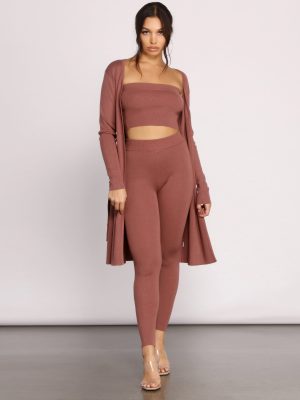 Keeping Knit Casual Tie Waist Duster