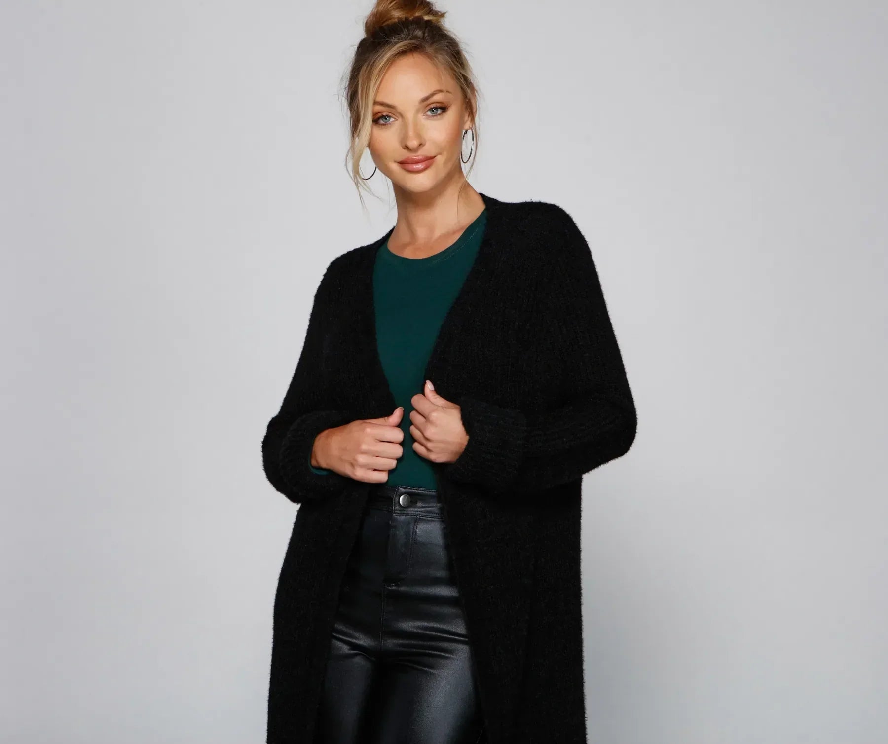 So Cozy Fuzzy Knit Cardigan - Image 3