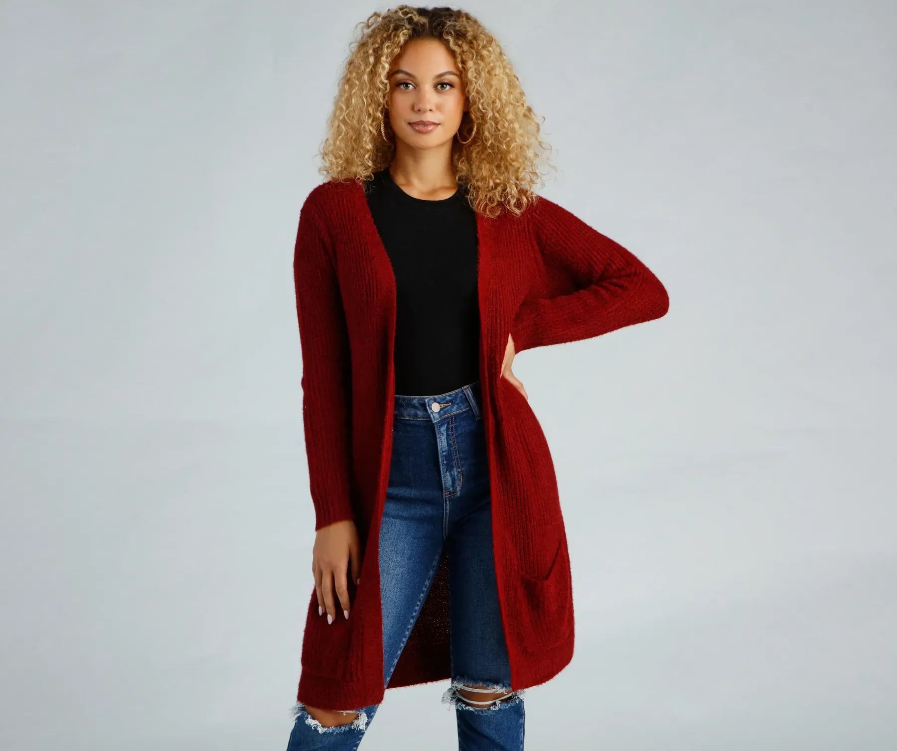 So Cozy Fuzzy Knit Cardigan - Image 9