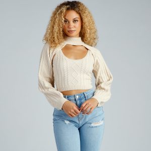 Autumn Harvest Mock Neck Sweater Top