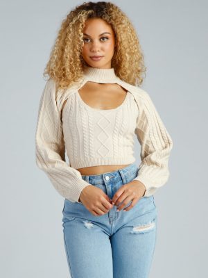 Autumn Harvest Mock Neck Sweater Top