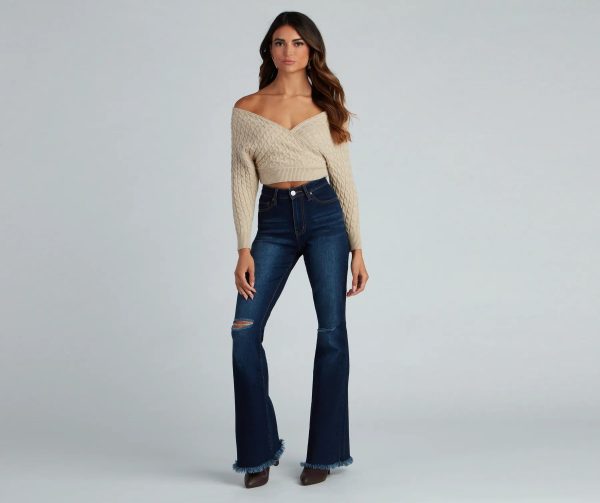 Cute Chills Surplice Crop Sweater - Image 5