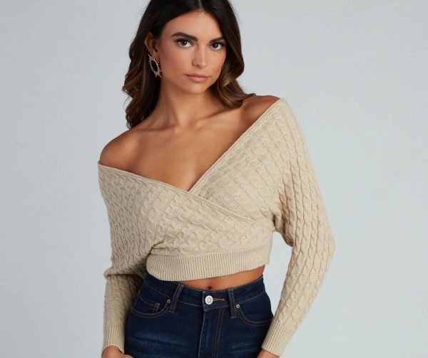 Cute Chills Surplice Crop Sweater - Image 7