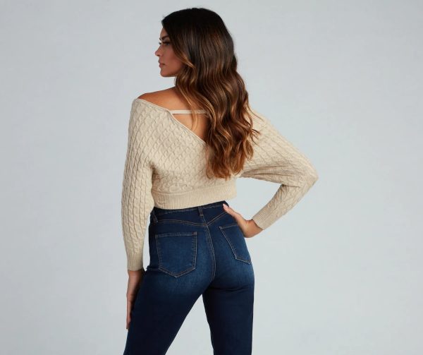 Cute Chills Surplice Crop Sweater - Image 8