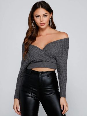 Cute Chills Surplice Crop Sweater