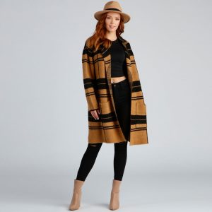 Comfort Zone Plaid Collared Duster