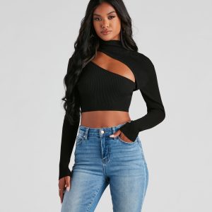 Bold Beauty Ribbed Cutout Crop Top