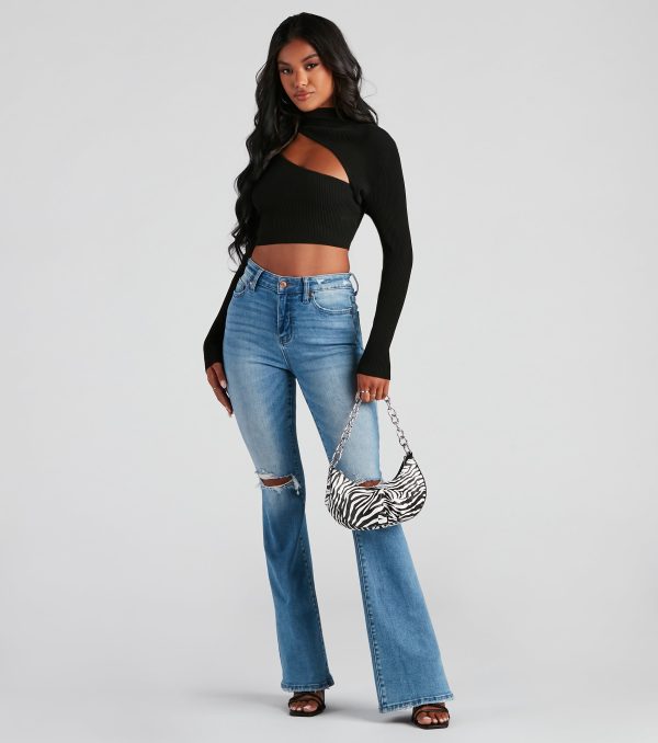 Bold Beauty Ribbed Cutout Crop Top - Image 3