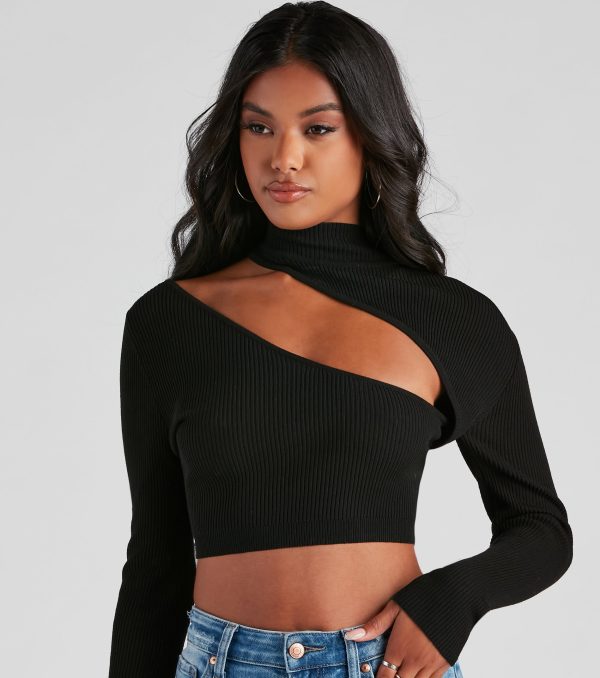 Bold Beauty Ribbed Cutout Crop Top - Image 4