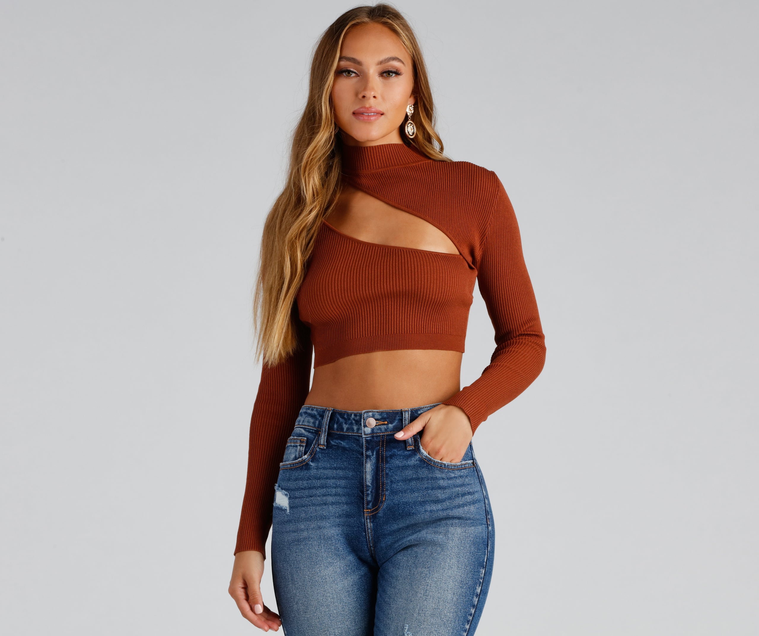 Bold Beauty Ribbed Cutout Crop Top - Image 5