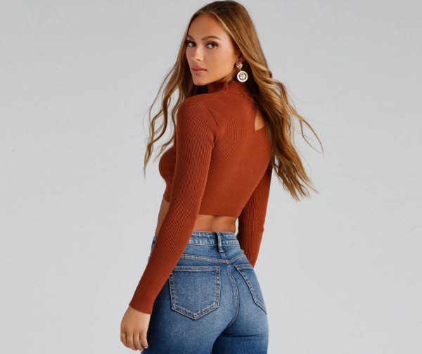 Bold Beauty Ribbed Cutout Crop Top - Image 6