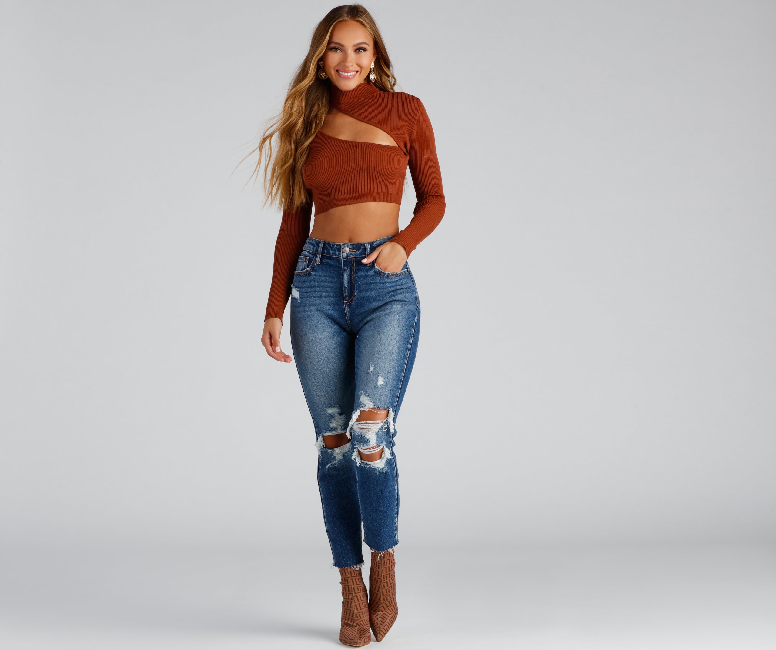 Bold Beauty Ribbed Cutout Crop Top - Image 7