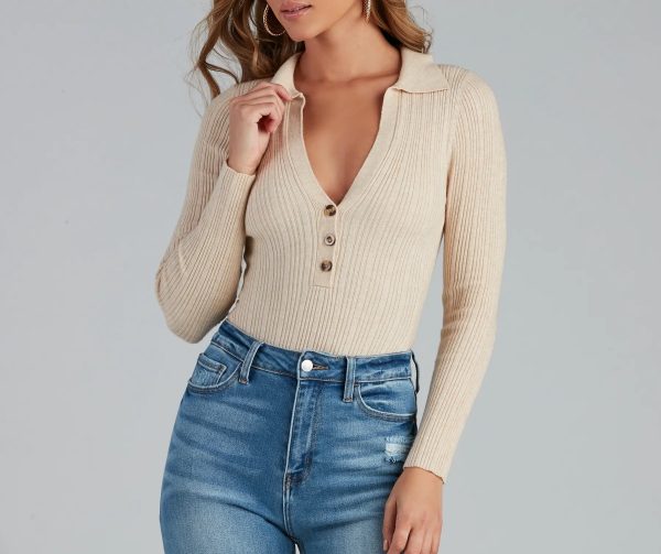 Preppy Affair Henley Long Sleeve Bodysuit - Image 8