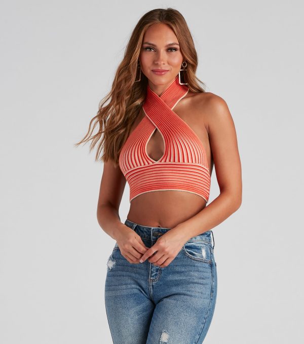 Main Squeeze Striped Halter Wrap Top - Image 5