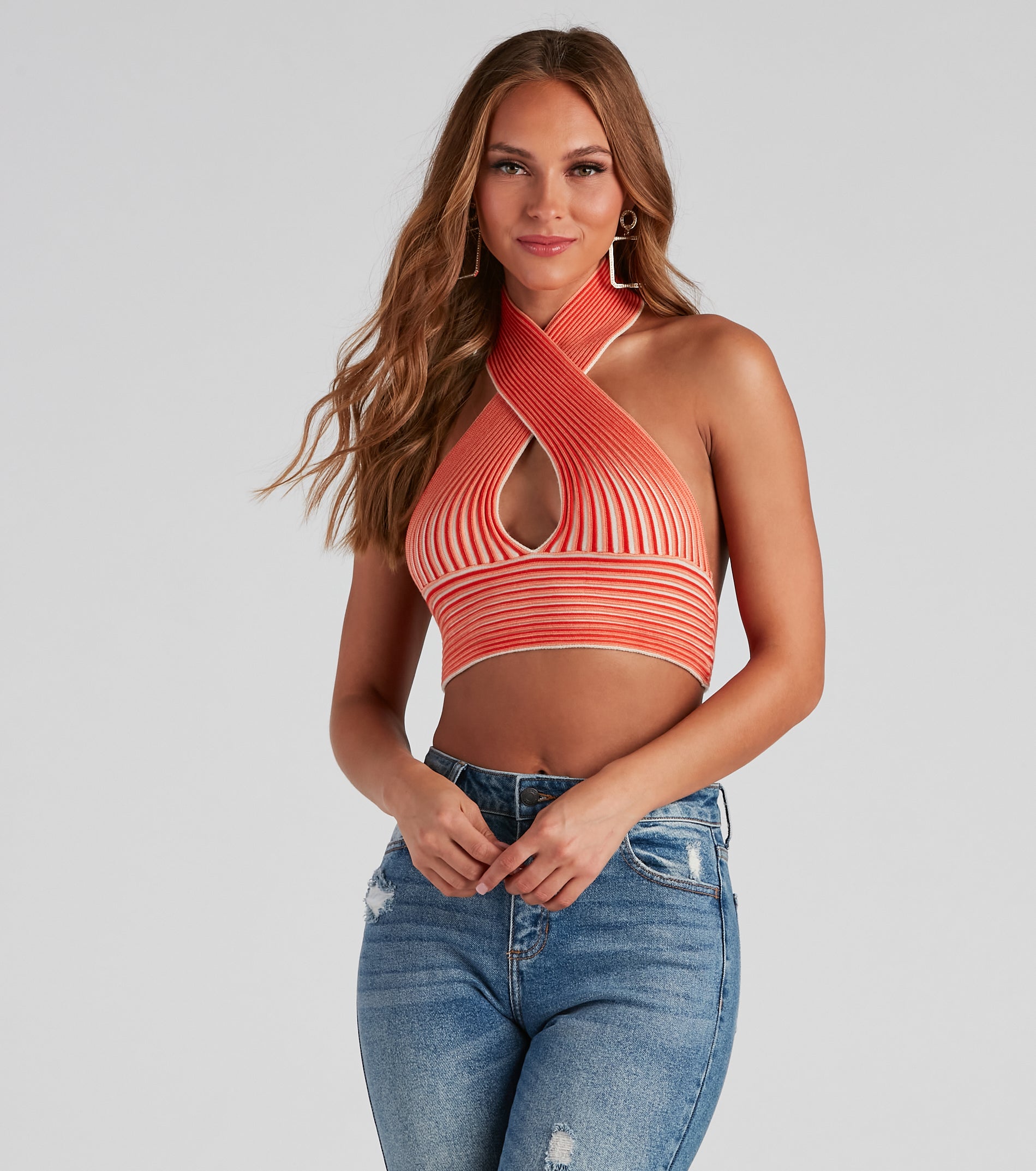 Main Squeeze Striped Halter Wrap Top - Image 5