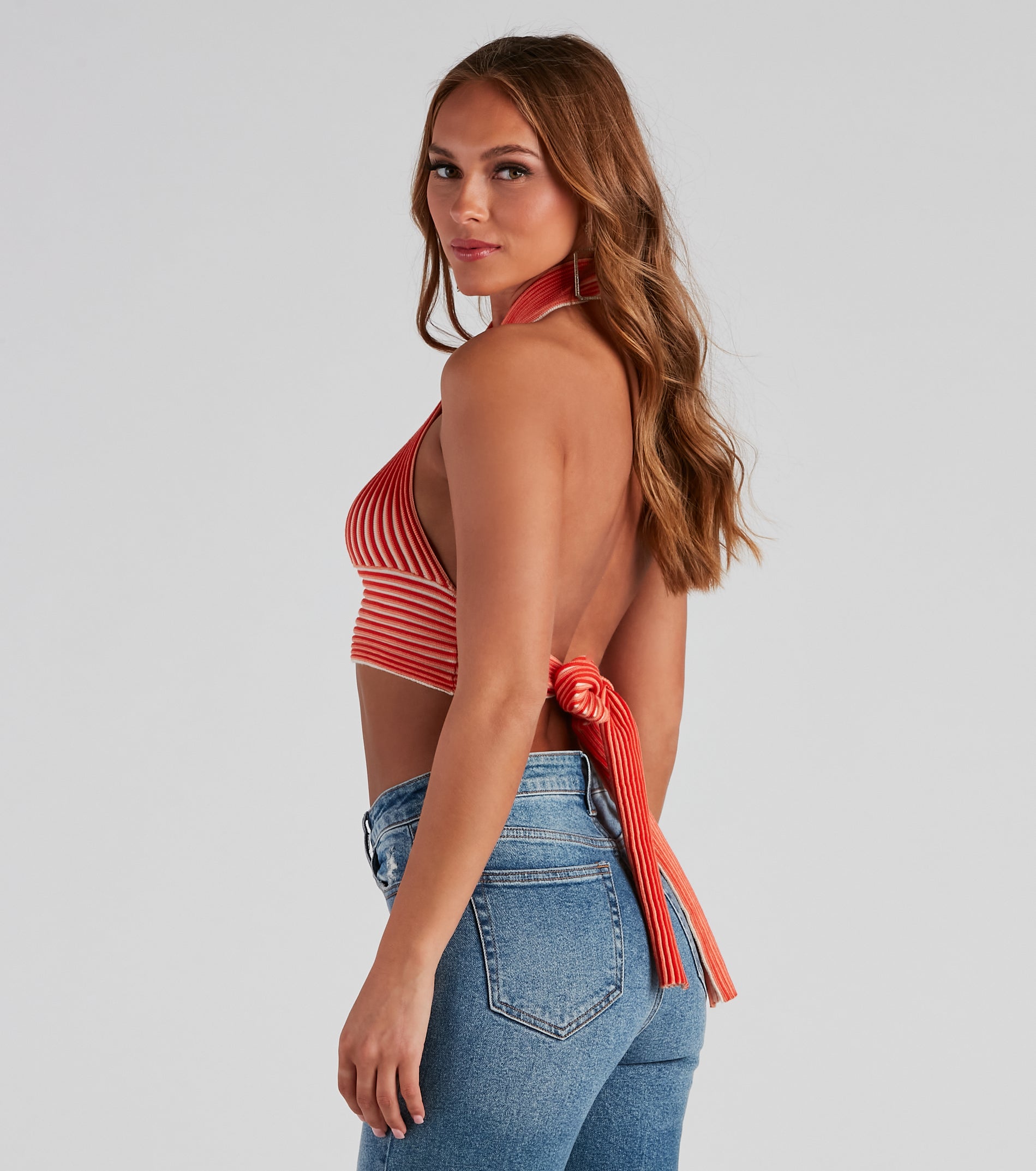 Main Squeeze Striped Halter Wrap Top - Image 6