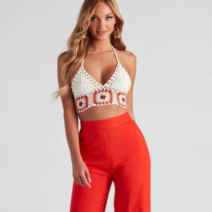 Sway To The Beat Crochet Halter Top
