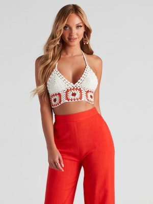 Sway To The Beat Crochet Halter Top