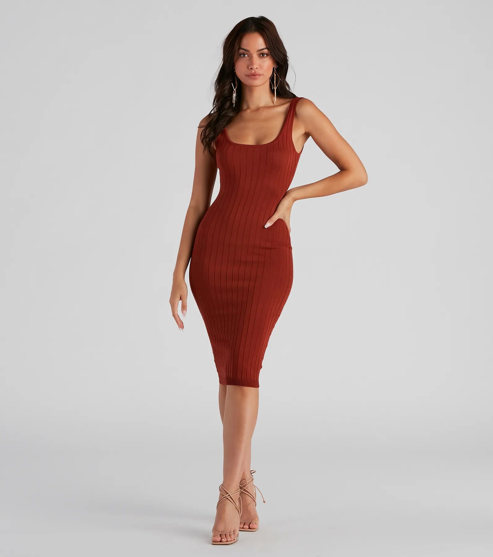 Taking the Plunge Scoop Neck Midi Dress - Image 53