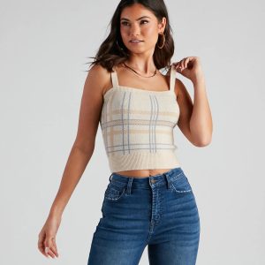 Casually Preppy Plaid Crop Top