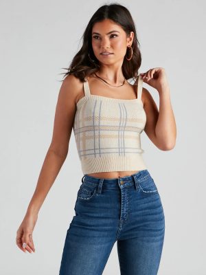 Casually Preppy Plaid Crop Top