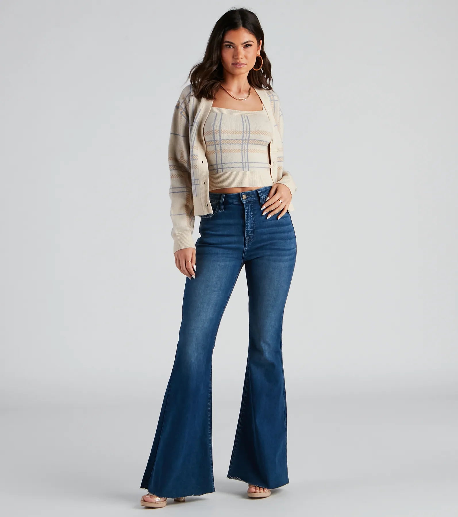 Casually Preppy Plaid Crop Top - Image 3
