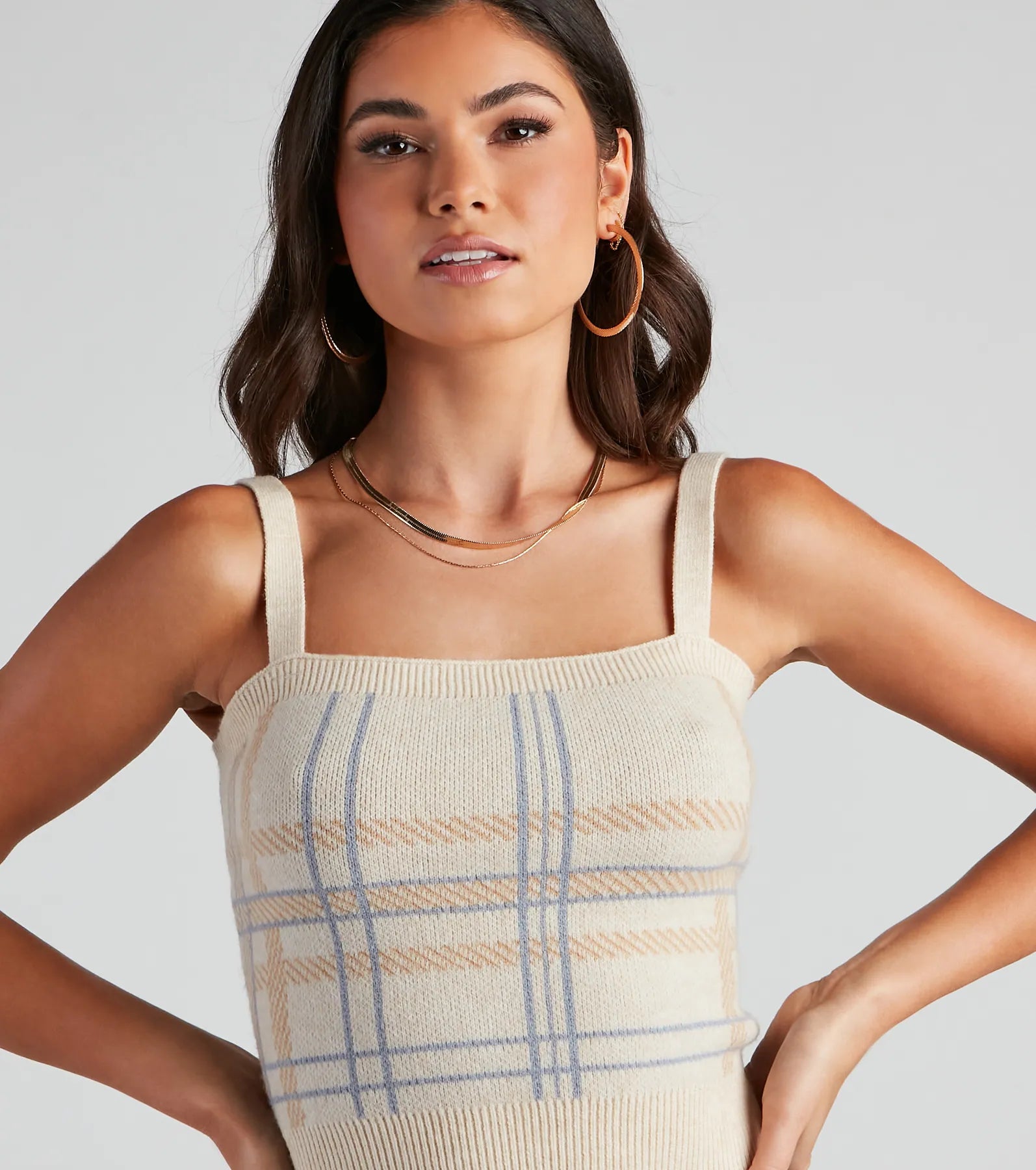 Casually Preppy Plaid Crop Top - Image 4