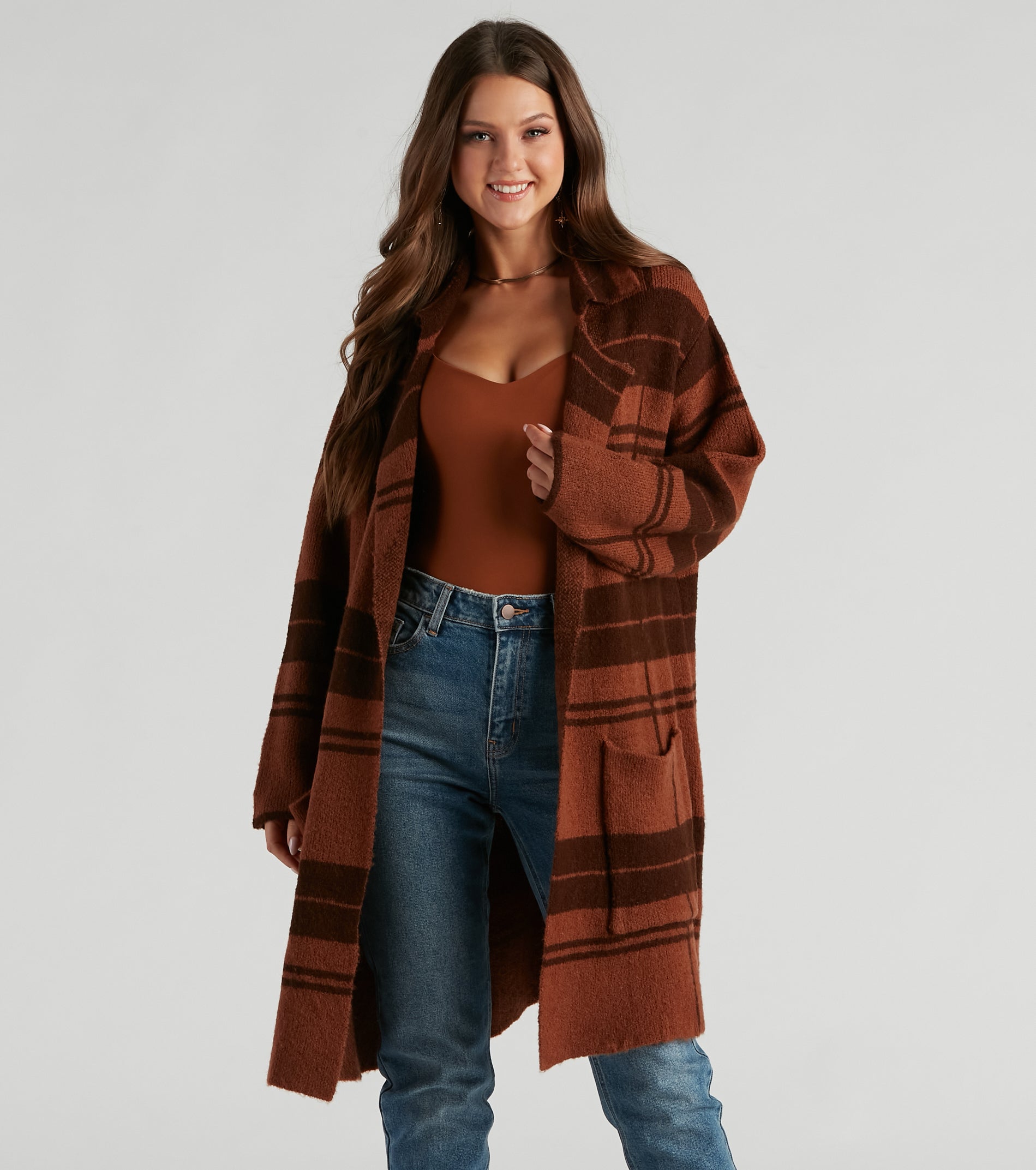 Comfort Zone Plaid Collared Duster - Image 9