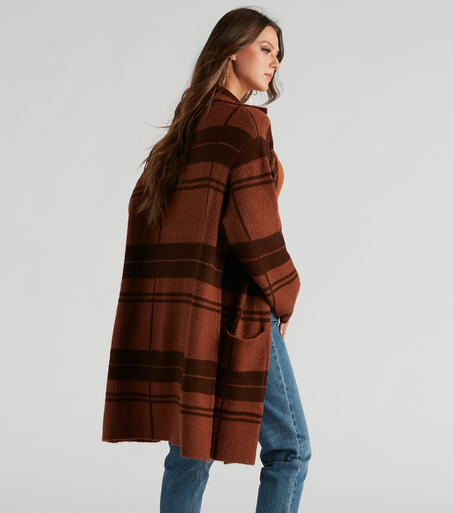 Comfort Zone Plaid Collared Duster - Image 10